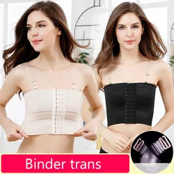 Ruoru-Breast Binder respirável com alças de sutiã, Crossdressers Lésbicas, Curto Peito Buckle, Tomboy Tops, Íntimos Shaper