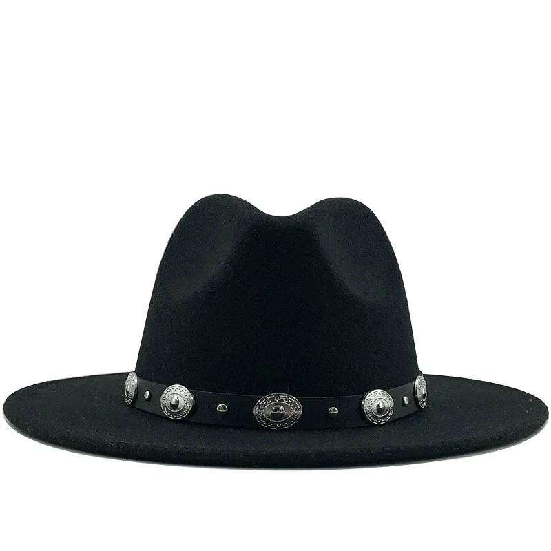 Hot British Fedora Hat Men Women Imitation Woolen Winter Felt Hats Men Fashion Jazz Hat Fedoras Chapeau Church hat 60CM