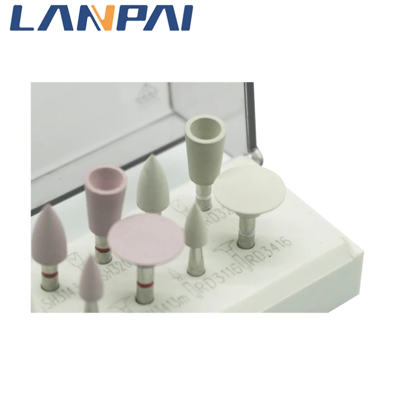 Lanpai 12 sztuk Dental Composite polerowanie diamentowe System RA Disc Ora porcelana zestaw polerowanie głowy wiertło dentystyczne Lab Burs