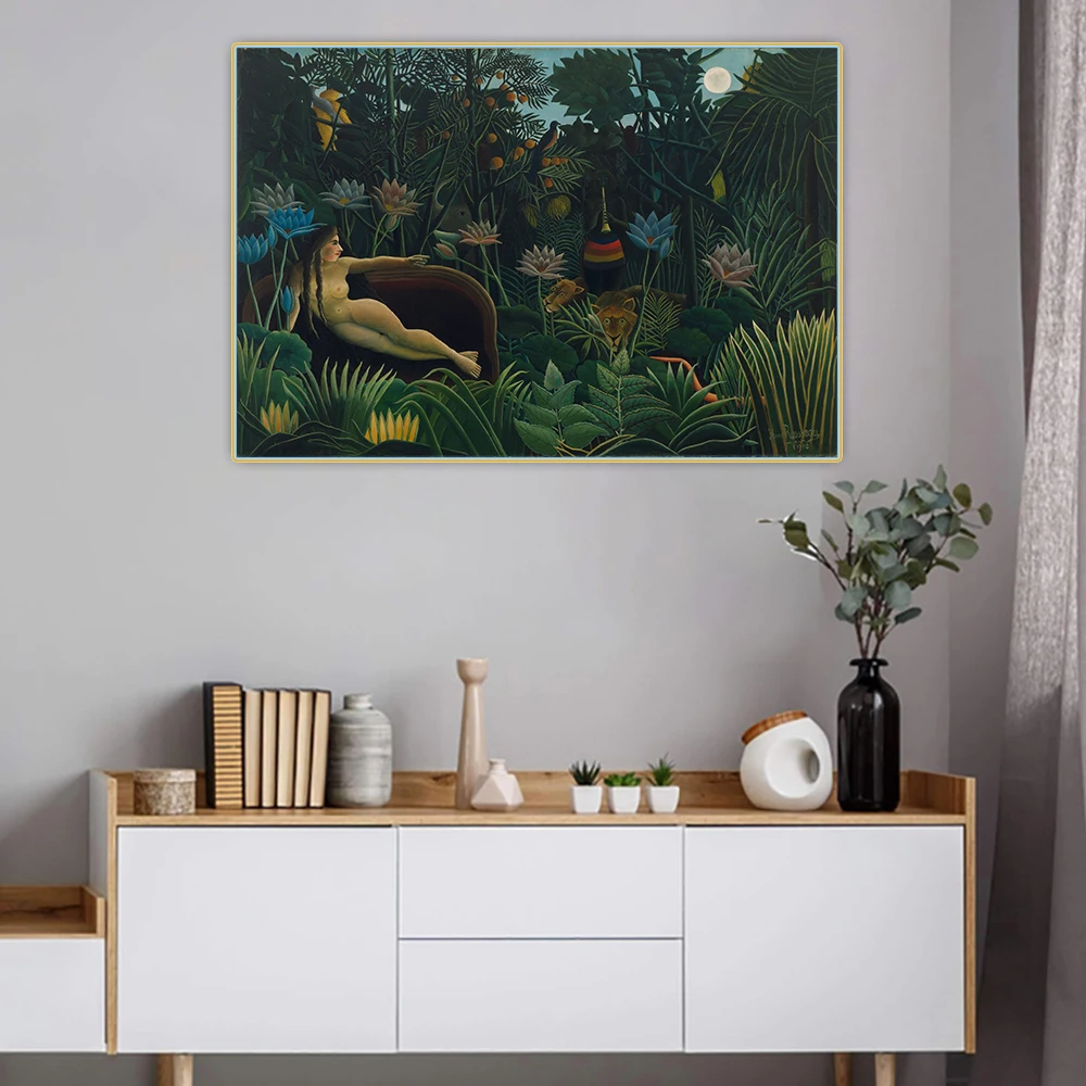 Citon Henri Rousseau 《El sueño, 101 》 lienzo, pintura al óleo, póster, imagen, decoración de fondo de pared, decoración del hogar