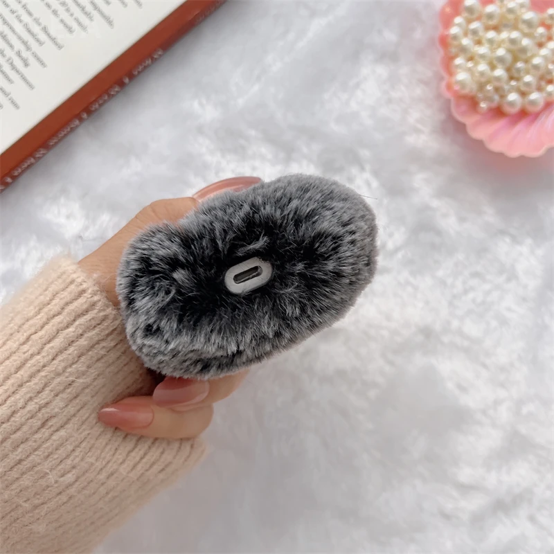 Warm Cute Fluffy Fur Headset Case For Apple Airpods 1 2 3 Pro Cover Silicone Headphones Cases For Air pods Pro Earphone Funda