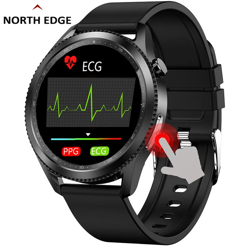 NORTH EDGE Men Women Smart Watch ECG Body Temperature Measure Sport Fitness Watch Heart Rate Blood Pressure Oxygen Smartwatch