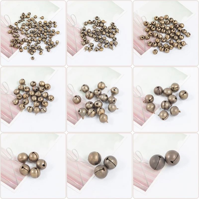 6/8/10/12/14/16/18/20/25/28mm Sounding Copper Nickel Antique Brozen Bell For Bracelets DIY Jewelry Making Decoration Accessories