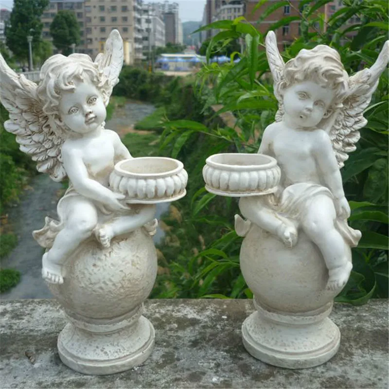 

Character Sculpture LONG CREATIVE RESIN FIGURE CRAFTS ANGEL CANDLE HOLDER GARDEN STATUE OUTDOOR WEDDING GIFTS HOME DECOR A2059