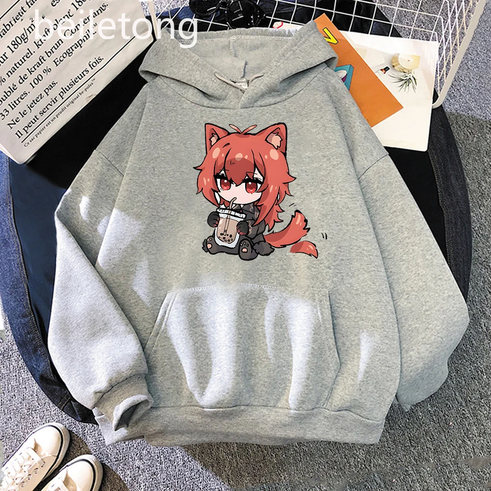 Kawaii Game Hoodie Men Women Streetwear Genshin Impact Hoodies Print Diluc Clothes Boy Girls Sweatshirts Sudaderas Blue Pullover