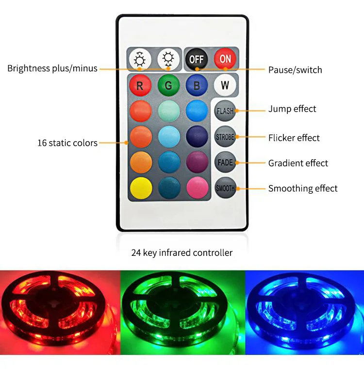 5V-24V Wifi kontroler LED RGB z 24 klawiszy zdalnego sterowania pojedynczy podwójne wyjście dla 2835 5050 5630 listwy RGB LED