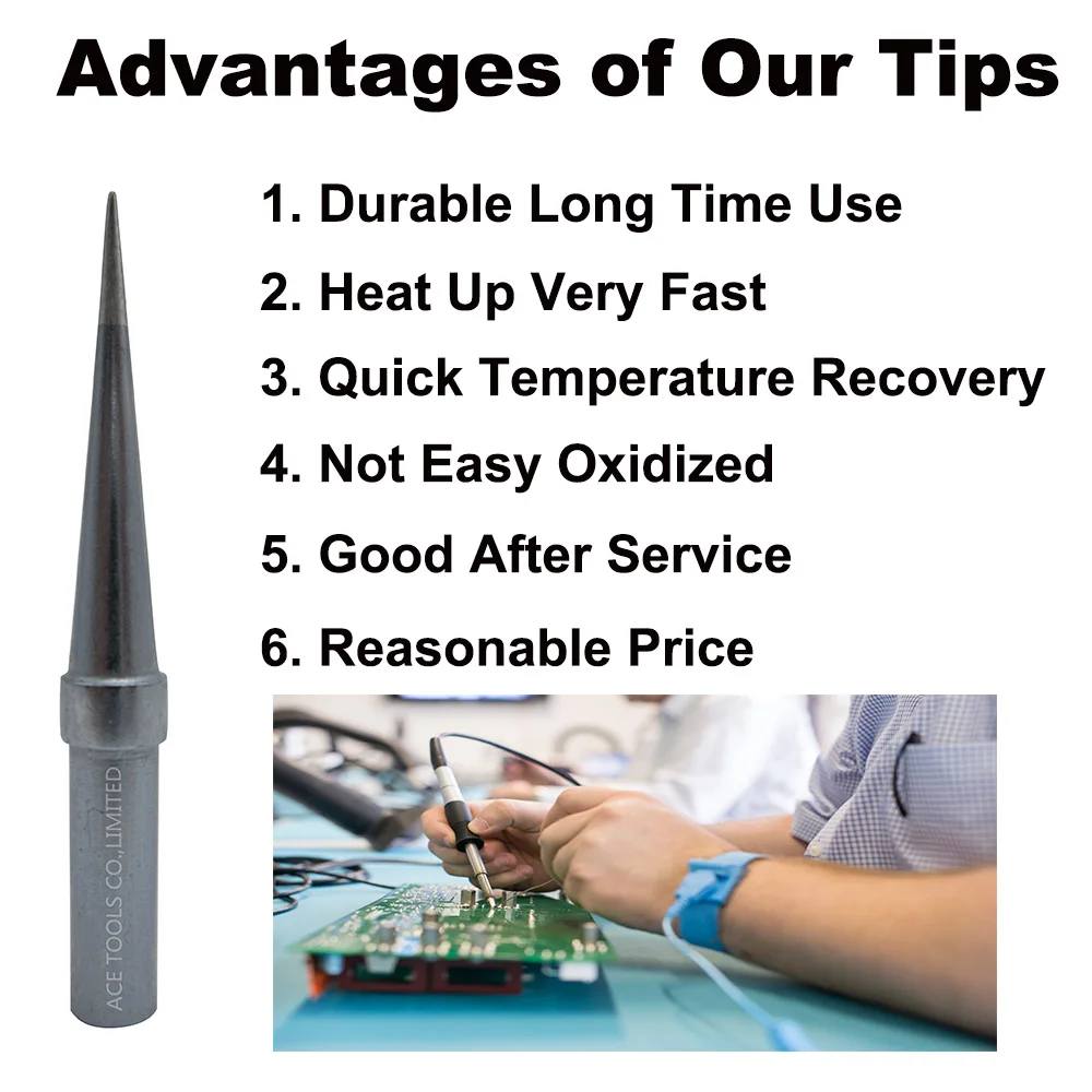 Soldering Tip ETS Conical 0.4mm Fit WELLER WES51 WES50 WESD51 WE1010NA WE1010EU  PES51 PES50 LR21 LR20 Pencil Handle Iron Bit