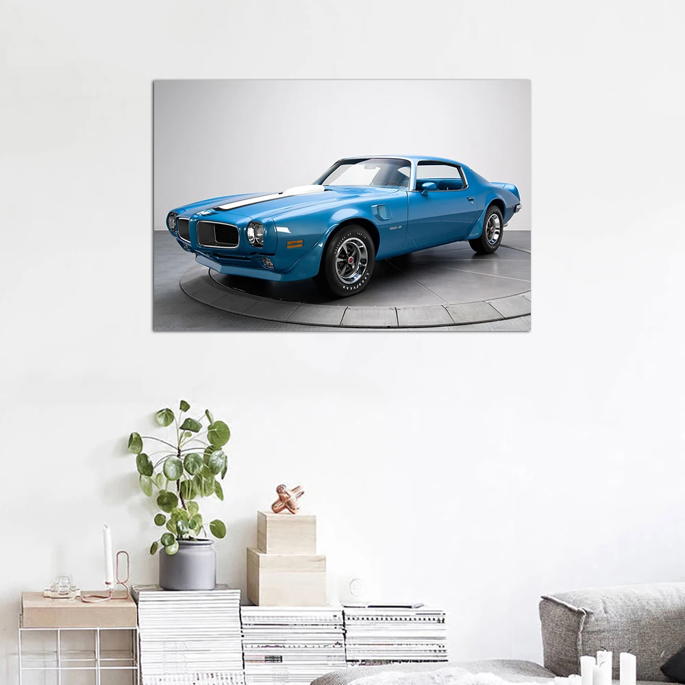 Modern Canvas Painting 1970 Pontiac Firebird Classic Car Photo Wall Art Posters and Prints Wall Picture for Home Decor