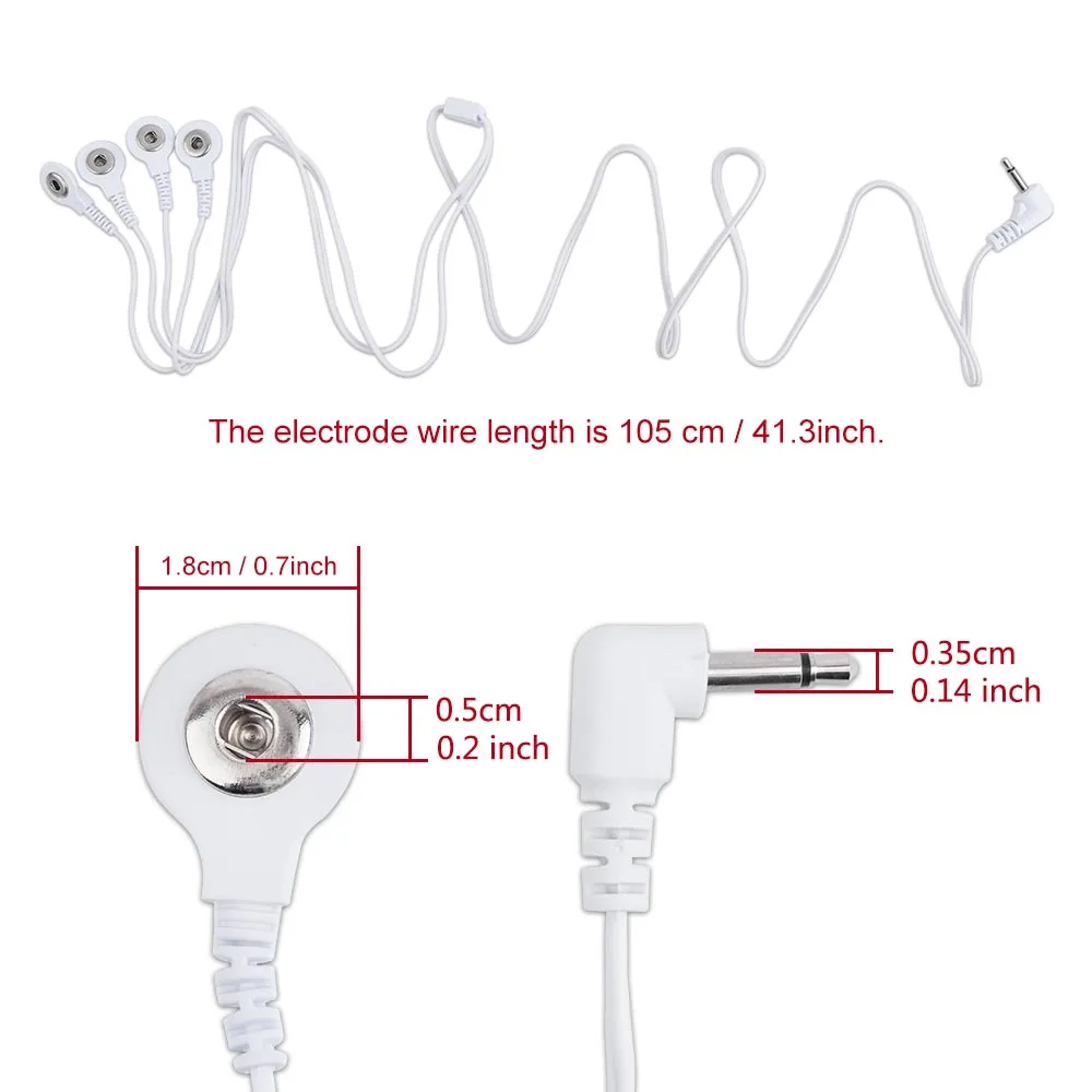 4-Wege-TENS-Kabel, Elektrodendraht für EMS TENS-Einheit, Therapiegerät, Physiotherapie, Körpermassagegerät, Massagegerät, Gesundheitswesen, 3,5 mm