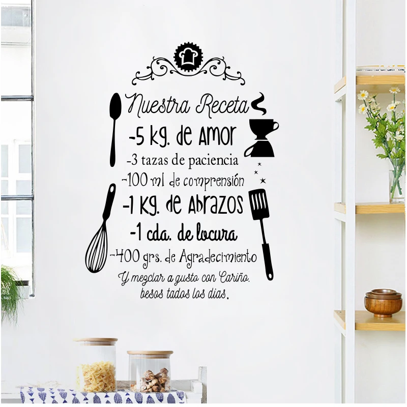 Original Inspirational Decal for Kitchen, Blue Star Gifts, Wall Sticker, Our Recipe, SP-255