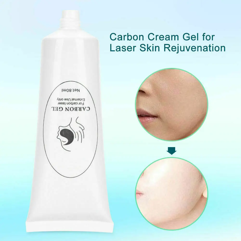 10 pçs/lote 80ml Creme Laser de Carbono Boneca Preta Rejuvenescimento da Pele Branqueamento ND Yag Laser Creme de Gel de Carbono Limpeza Profunda