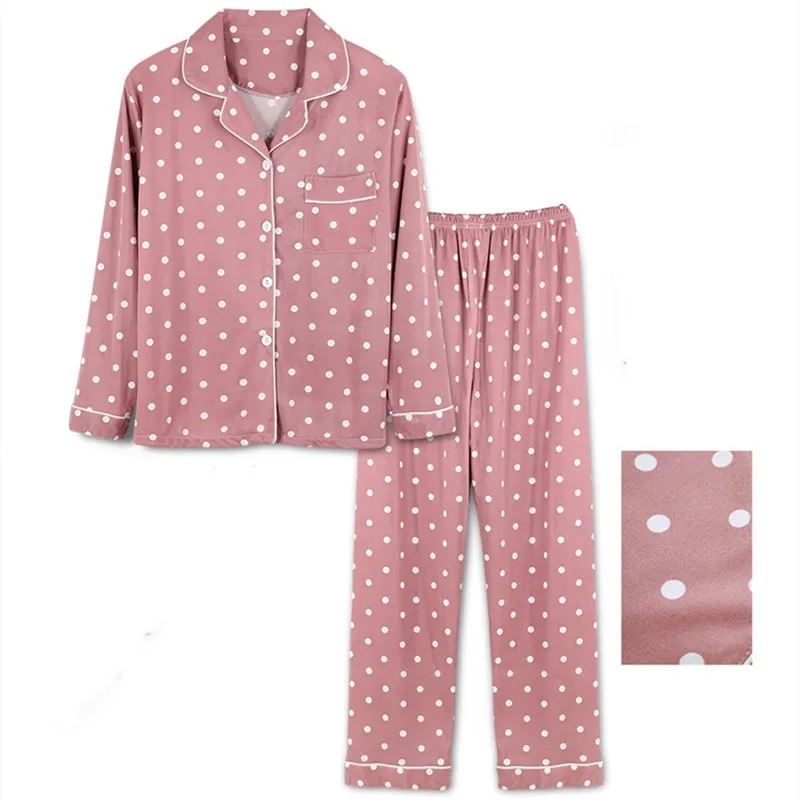 Autumn Winter Pajamas Suits Women Long Sleeve Tops+Pants Two-Piece Sleepwear Print Nightshirt Set Plus Size Casual Home Clothes