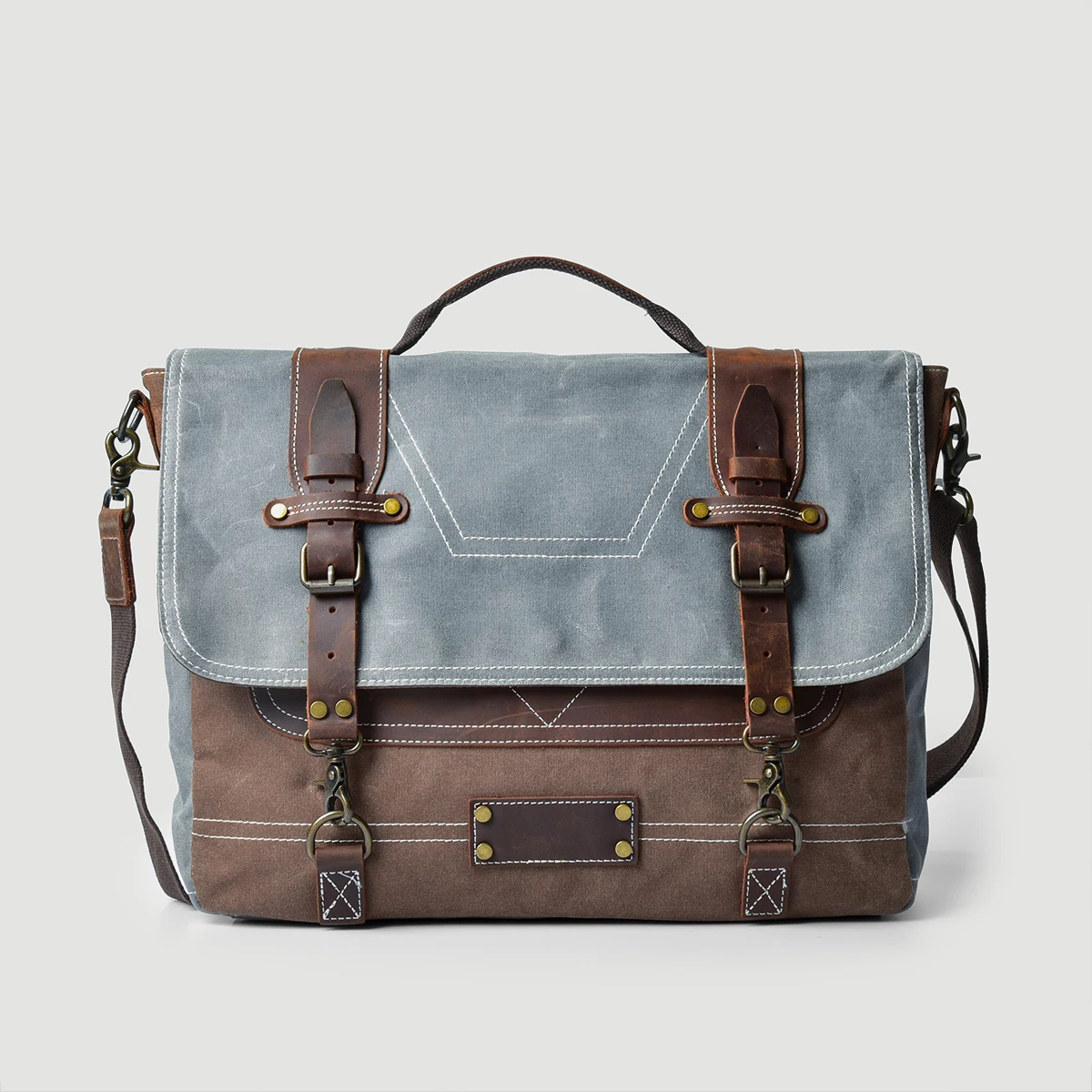 Retro Waxed Canvas Messenger Bag Mannen Handtas Toevallige Bedrijfsaktentas