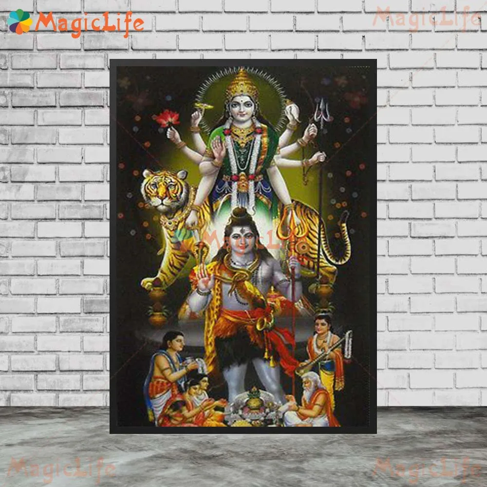 Shiva Hinduism Goddess of India Wall Art Canvas Painting God of Destruction Wall Pictures For Living Room Nordic Poster Unframed