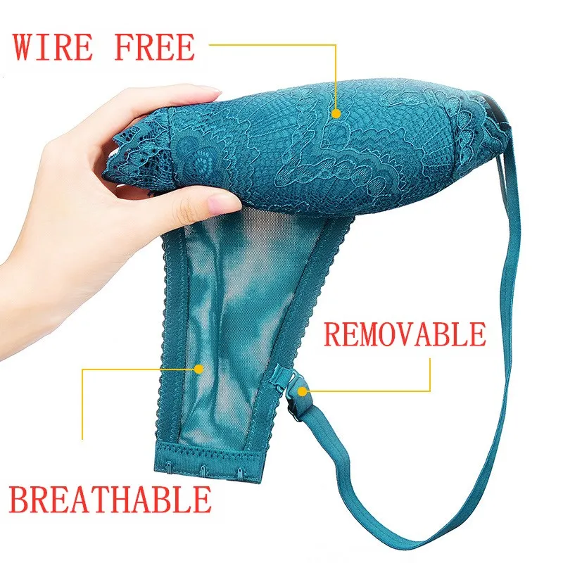 Sexy Elegant Lace Small Chest Gather Bra Comfy Breathable Lingerie  Push Up Seamless No Steel Ring Height Side Brassiere Unlined