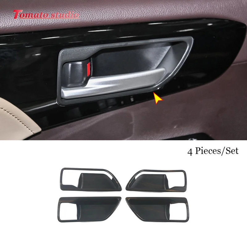 

4 PCS ABS Wood grain Car inner door Bowl protector frame Cover Trim LHD Styling for Toyota Highlander 2022 2021 2020 Accessories