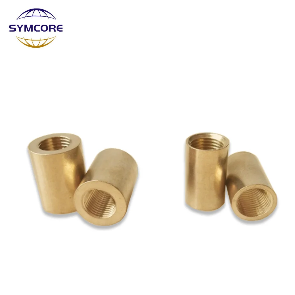 2pcs M10 Pure Brass Straight Pipe With Inner Teeth Brass Pipe Joint Lighting Joint Extension Pendant Lamp Connector Copper Parts