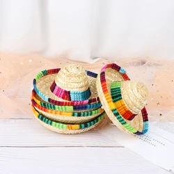 Mini Pet Dogs Straw Hat Sombrero Cat Sun Hat Beach Party Straw Hats Dogs Hawaii Style Hat For Dogs Funny Accessories