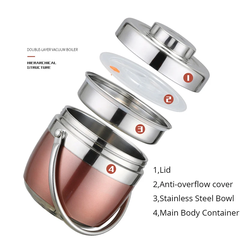 Stainless Steel Food Thermos 6-12 Hours Vacuum Lunch Box Thermo Container Soup Jar Insulated Thermoses Fruits Food Container