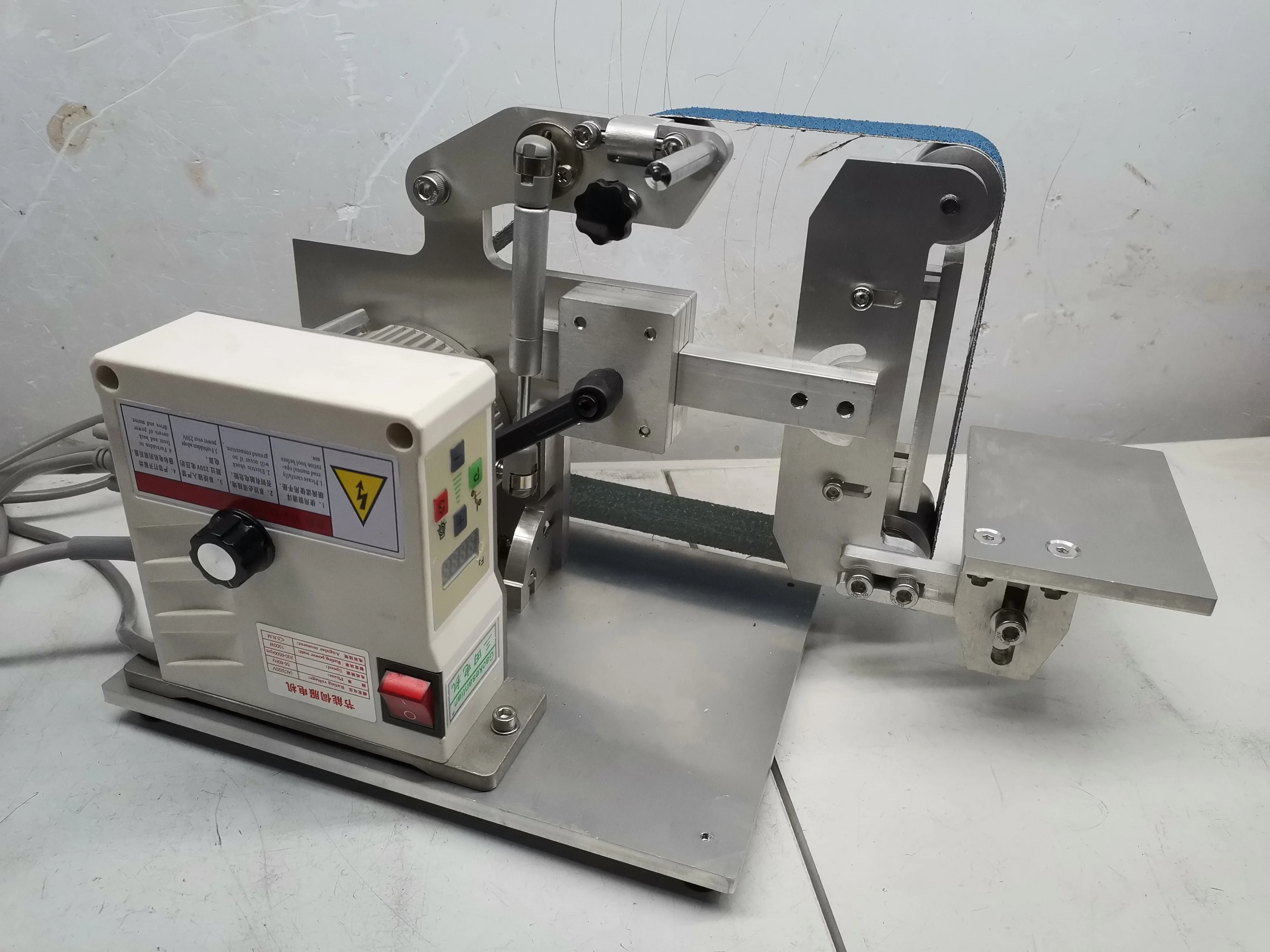 Máquina moedor de correia 915x50mm com motor sem escova 750w lixadeira polidor apontador polimento máquina moagem
