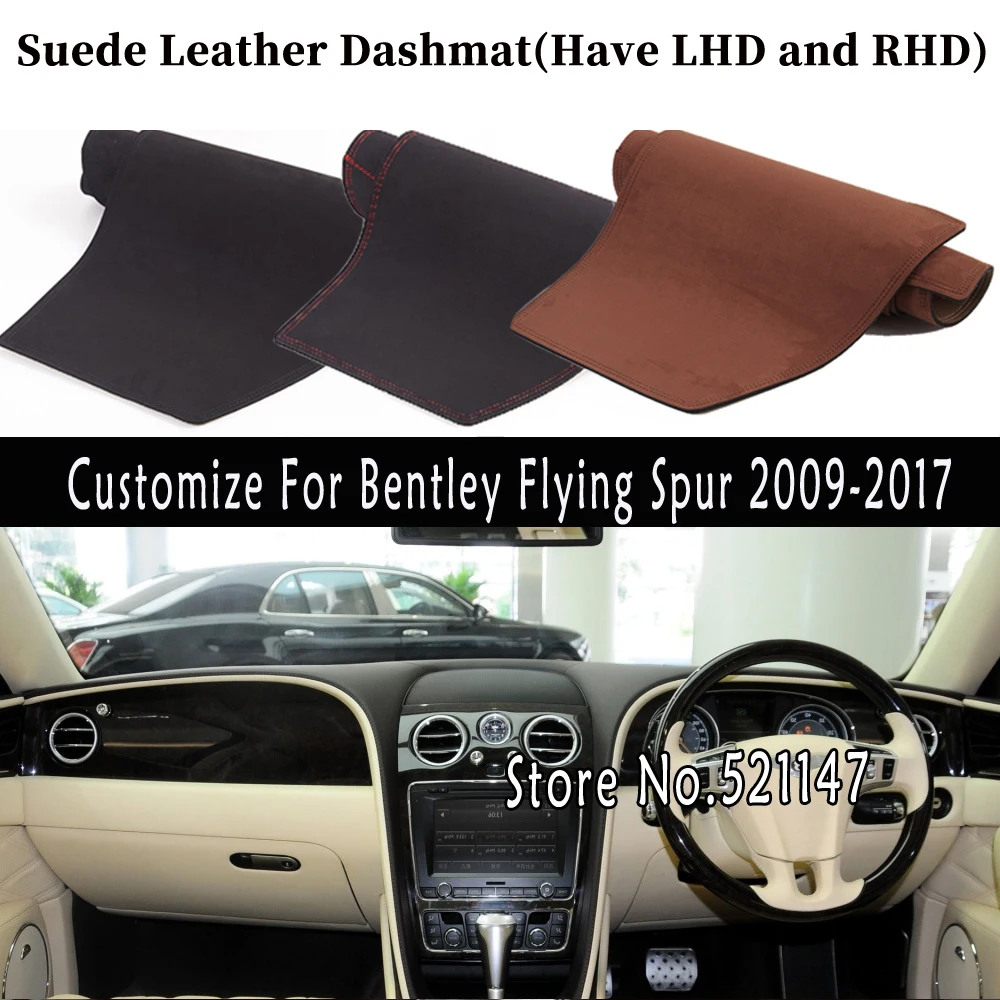 

Accessories Car-styling Suede Leather Dashmat Dashboard Cover Dash Mat Carpet For Bentley Flying Spur 2009-2017 2008 2013 2010