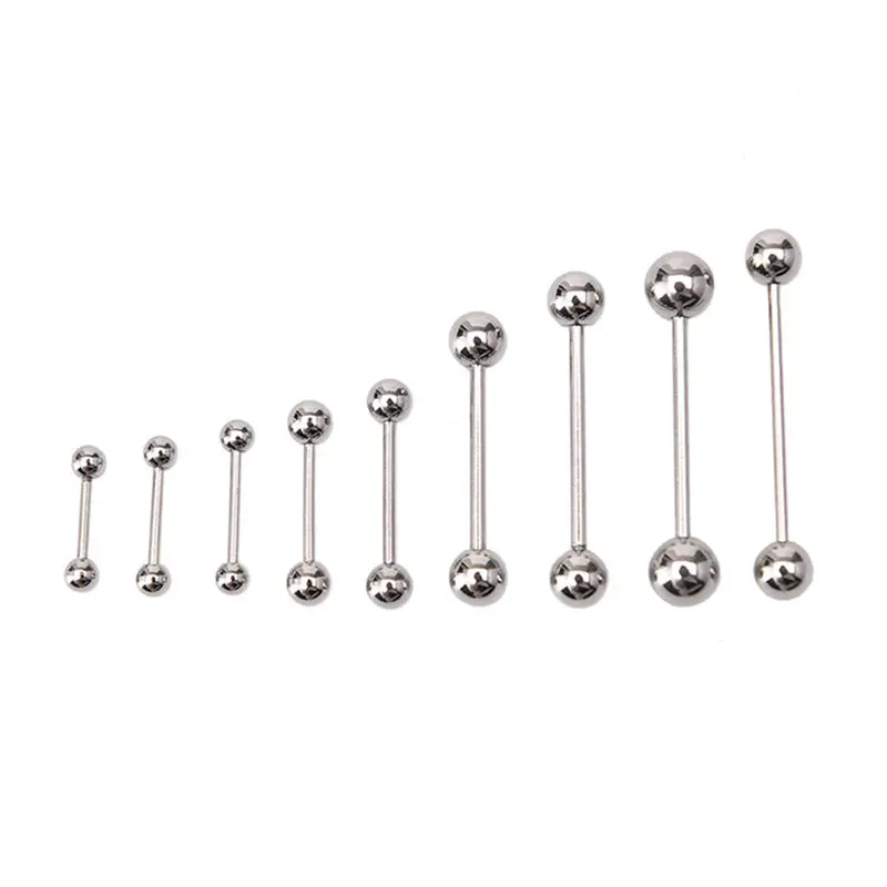 10PCS/Lot Bars Body Piercing Sexy Stainless Steel Ball Tongue Navel Nipple Barbell Rings Women Body Jewelry