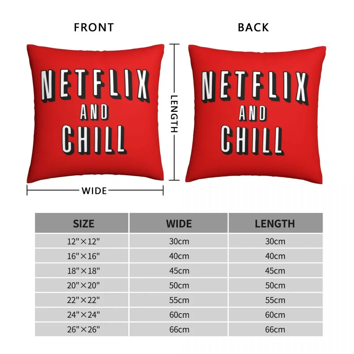 Netflix And Chill Square Pillowcase Polyester Linen Velvet Creative Zip Decor Throw Pillow Case Sofa Seater Cushion Case