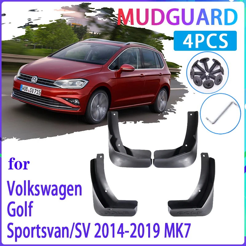 4 PCS Car MudFlaps for Volkswagen VW Golf Sportsvan SV 2014~2019 Mk7 Mudguard Splash Guards Fender Auto Accessories