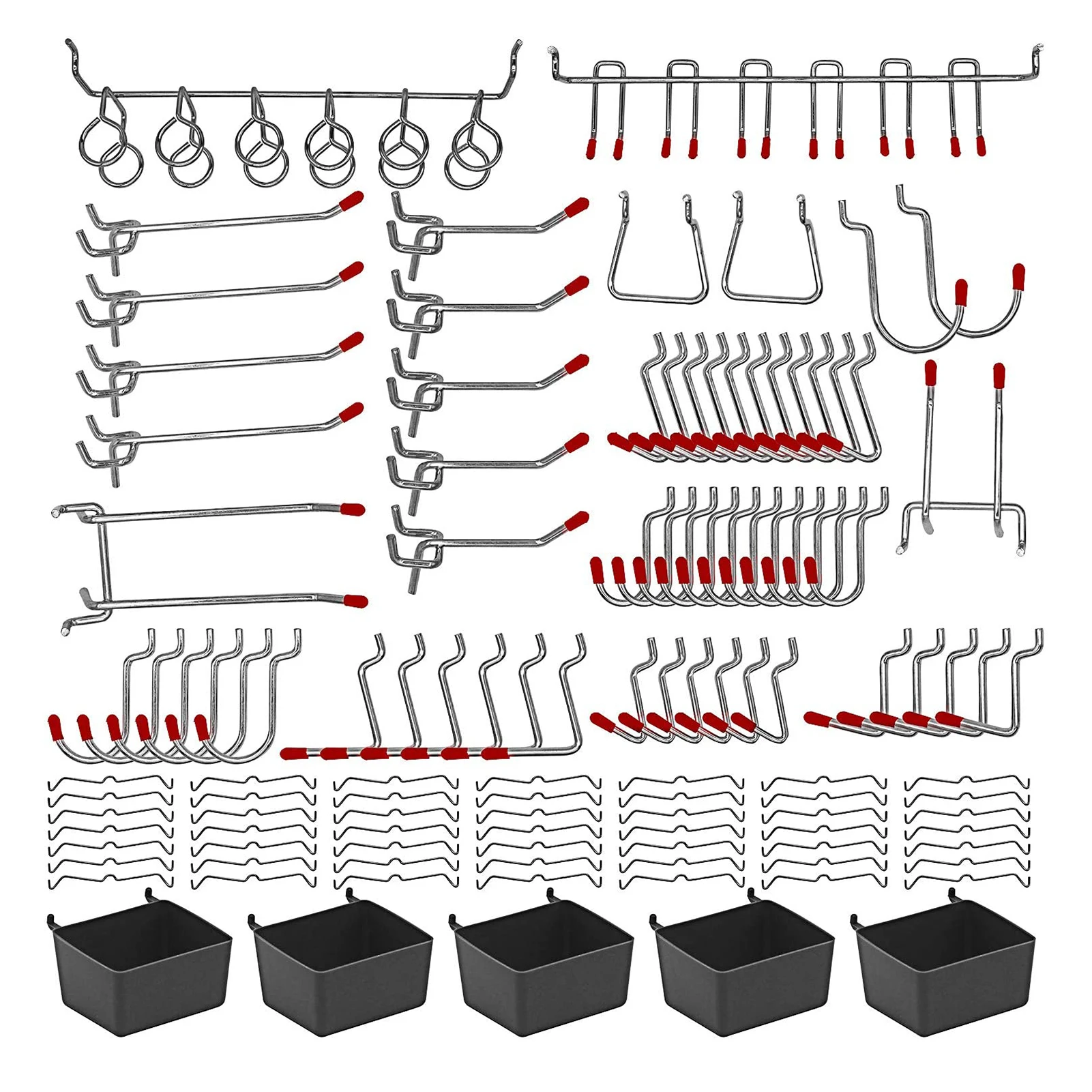 114/140Pcs Metal Pegboard Hooks Organizer Assortment Kit For Home Use Peg Locks Hanging Applications Pegboard Hook