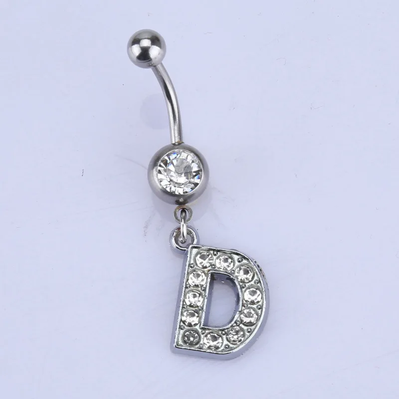 1/2PCS Letter Belly Button Rings Navel Piercing Nombril Ear Piercings Navel Earring Belly Piercings Body Jewelry Pircings