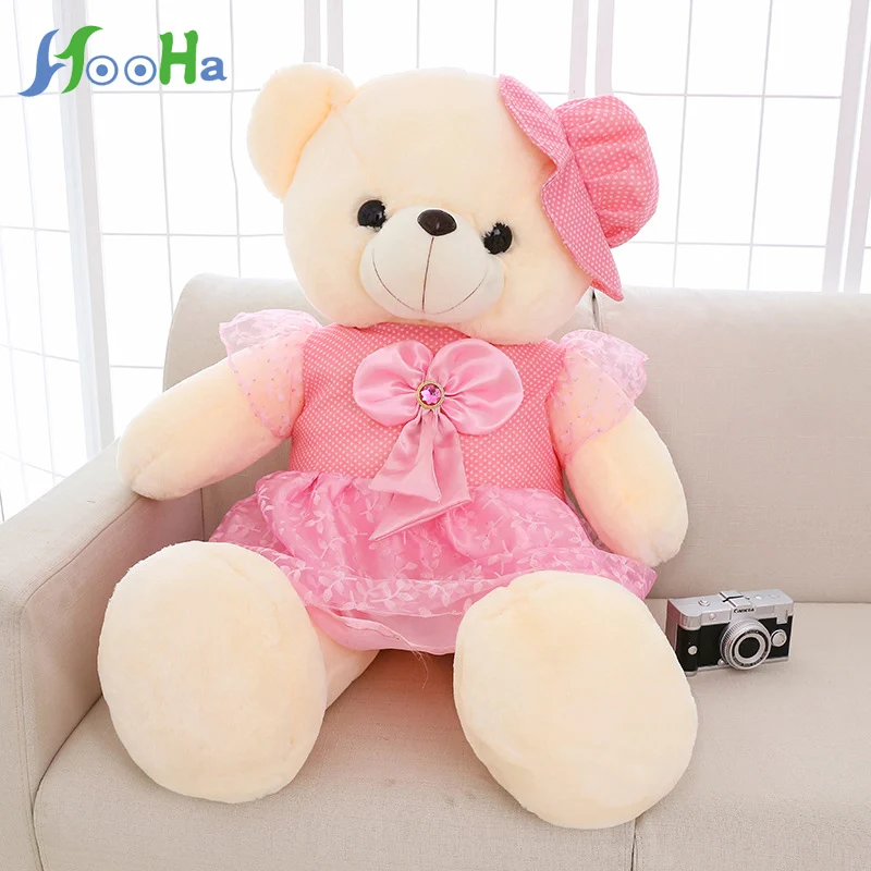 50cm Valentine's Day Present Creative Light Up Led Teddy Bear Stuffed Animals Plush Toy Colorful Glowing Bear Christmas Gift