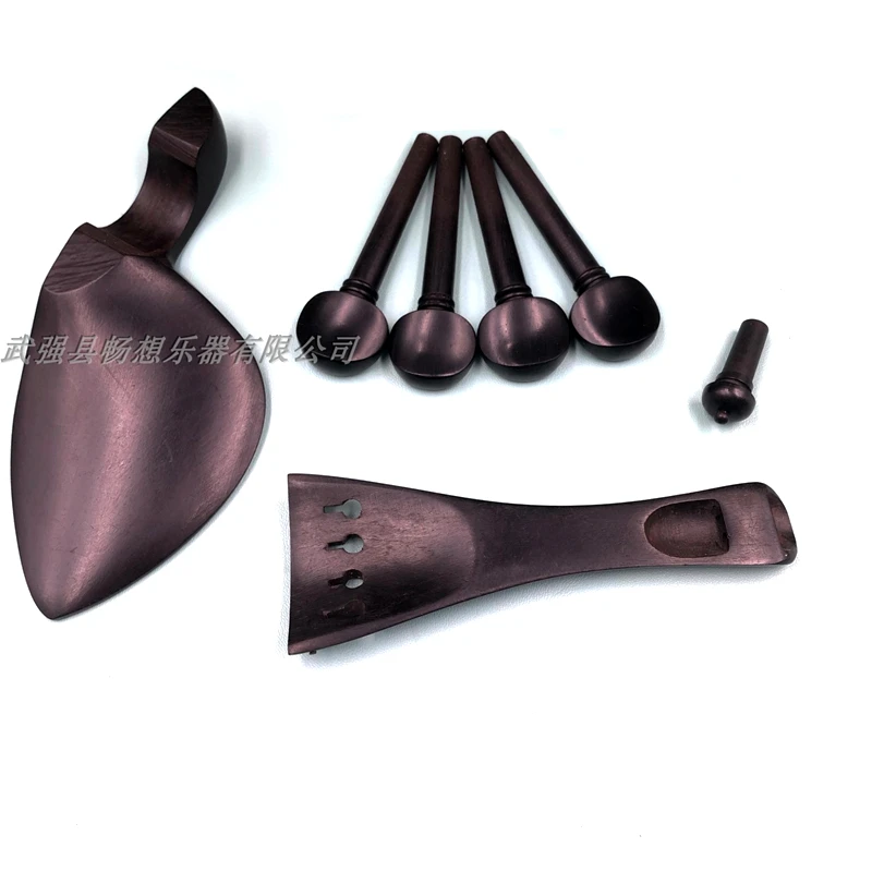 1 sets Ebony viola Accessories parts fittings,Tailpiece+Tuning pegs+Endpins+Chin rest/Chin Holder,Indonesian grade A ebony