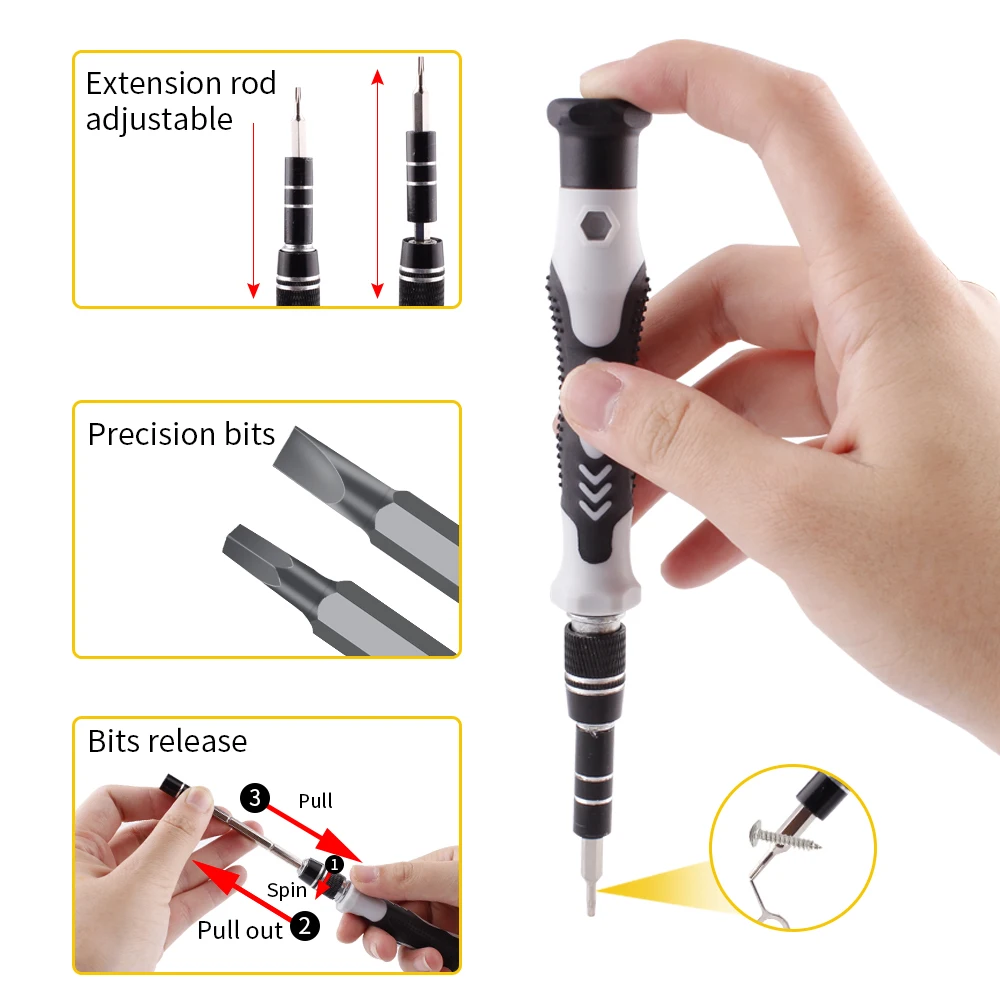 LUXIANZI 135 in 1 Screwdriver Set Screw Driver Magnetic Bit Torx Hex Multi-function Phone Repair Hool Precision Screwdrive Kit