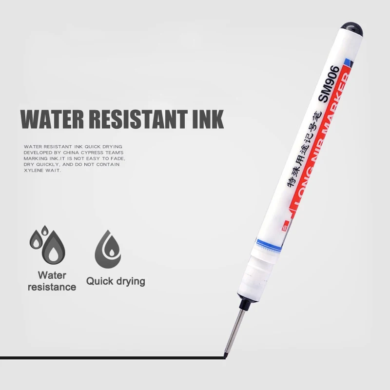 2021หัวยาวเครื่องหมายห้องน้ำไม้ตกแต่งอเนกประสงค์หลุมลึกMarkerปากกายาวนานGK