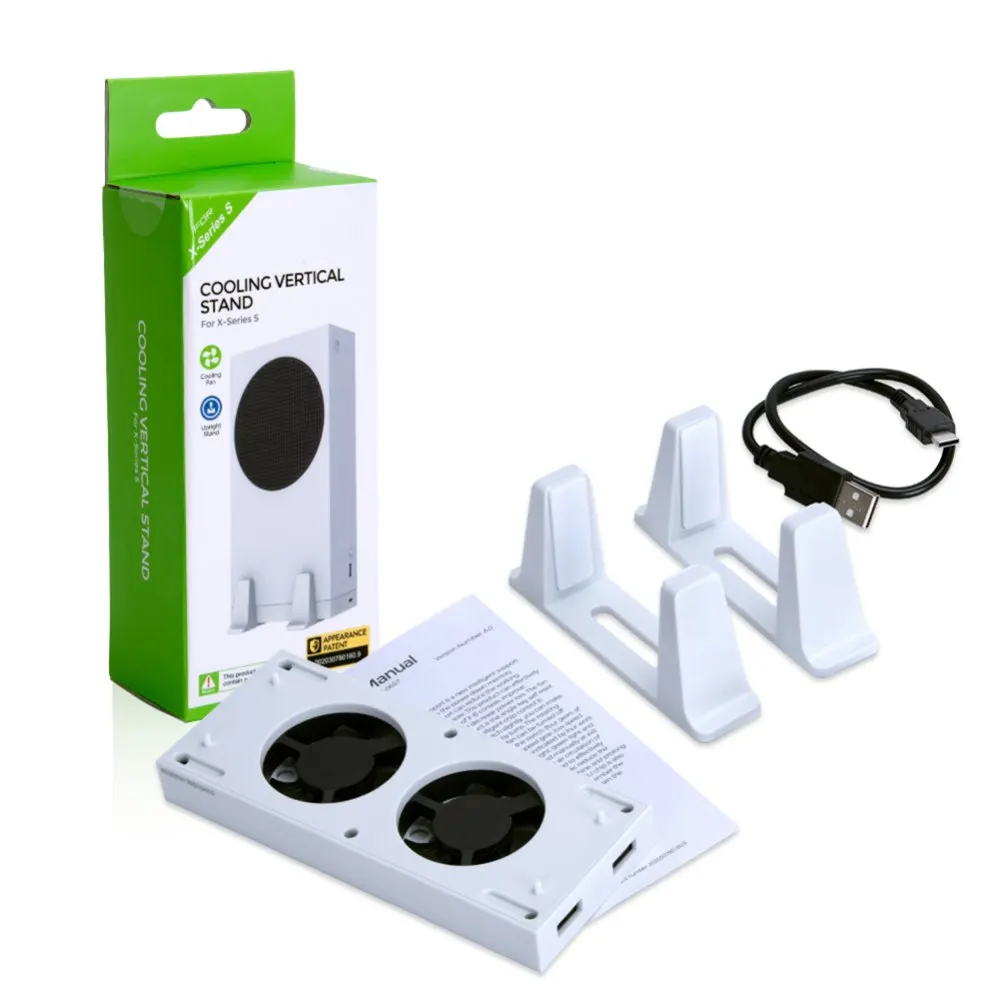 2 منفذ USB وحدة التحكم مروحة التبريد حامل تبريد عمودي عالية السرعة مراوح التبريد ل Xbox سلسلة S/Xbox سلسلة X أذرع التحكم في ألعاب الفيديو
