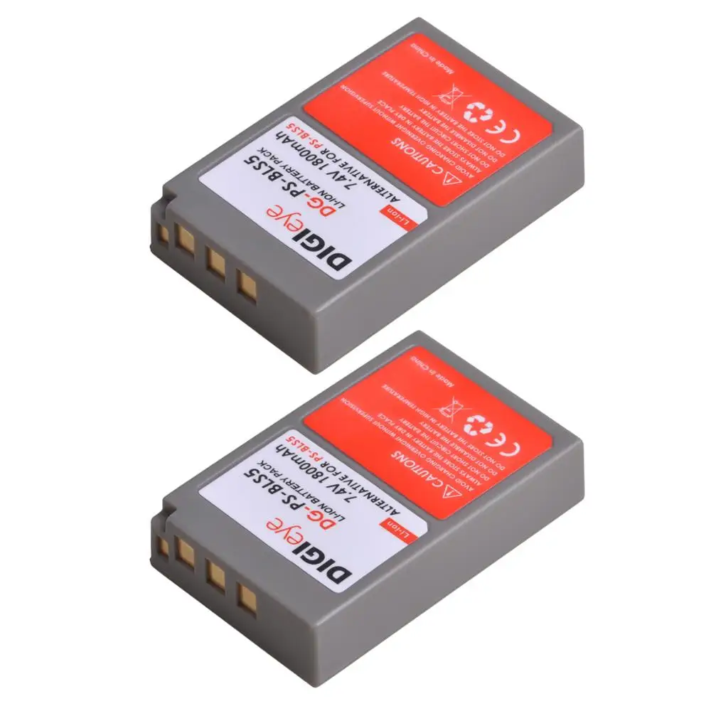 1800mAh BLS-5 BLS-50 PS-BLS5 Battery for Olympus OM-D E-M10, Mark II, Mark III, Pen E-PL2, E-PL5, E-PL6, E-PL7, E-PM2, Stylus 1