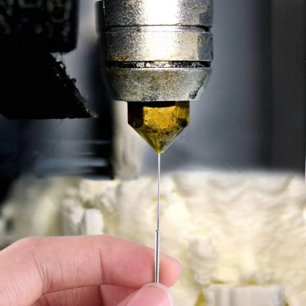 특수 드릴 클리너 스테인리스 스틸 노즐 청소 바늘, MK8 V6 노즐 관통 구멍, 0.2-1.0mm 3D 프린터 부품, 10 개