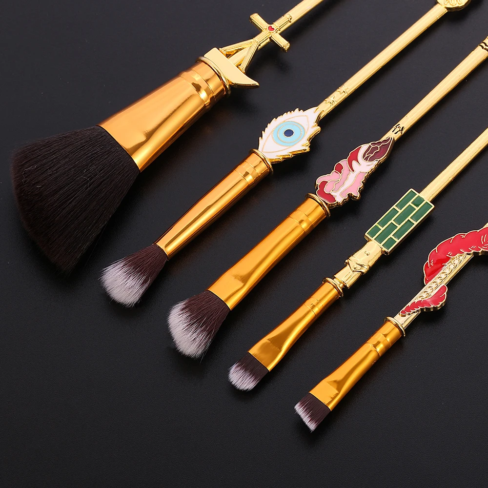 Hot Japan Anime Jujutsu Kaisen Makeup Brushes Tool Set 10pcs Cosmetic Powder Blush Eye Shadow Blending Eyebrow Brush Maquiagem