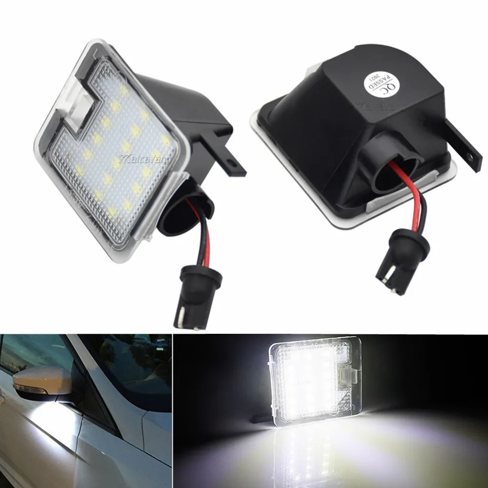 LED Under Side Mirror Puddle Light For Ford Focus MK3 Escape Kuga MK1 2 Mondeo MK4 5 Galaxy WA6 C-Max S-Max Car Courtesy Lamps