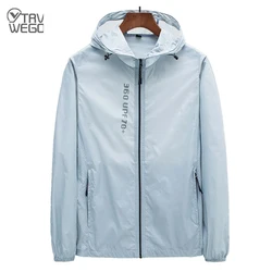 TRVLWEGO ผู้ชายผู้หญิงลำลองแจ็คเก็ตกันฝนเสื้อแจ็คเก็ต Windproof Windbreaker TOP Man Running Hiking Coat