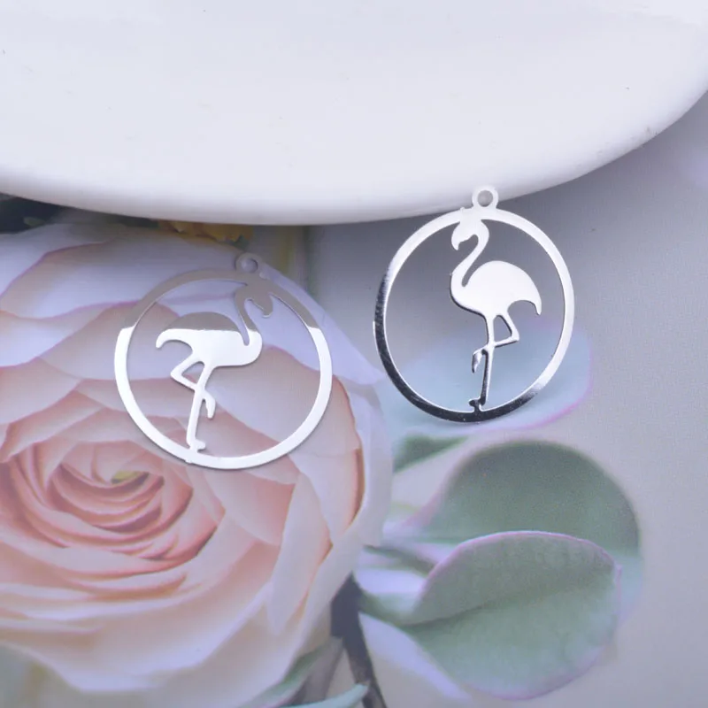50 Stück AC12510 20*22mm Flamingo-Anhänger DIY Ohrringe Schmuckzubehör – Detail 8