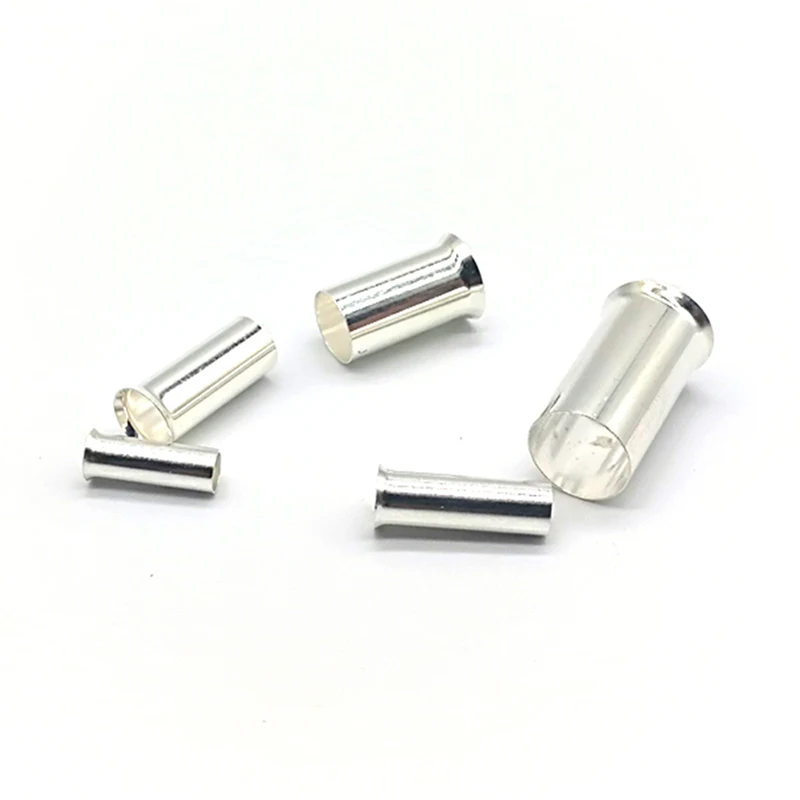 Copper Tube Bare Cord End Terminals Electrical Crimp Naked Wire Connector EN0508~EN50-20 Cable Ferrules 22-1/0AWG 0.5~50mm²