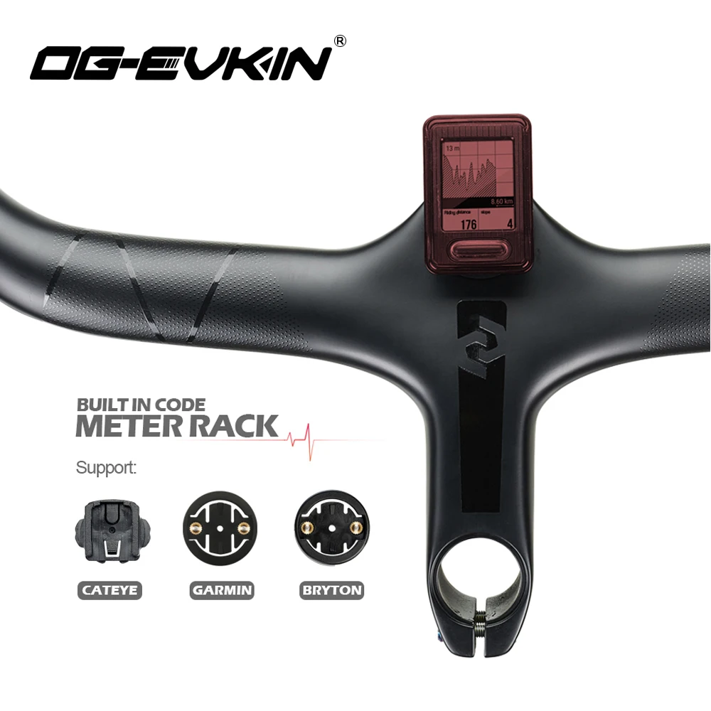 OG-EVKIN Carbon Road Integrated Handlebar 28.6mm Carbon Handlebars Mount Holder For Road Racing Bicycle Handle Bar Bicycle Parts