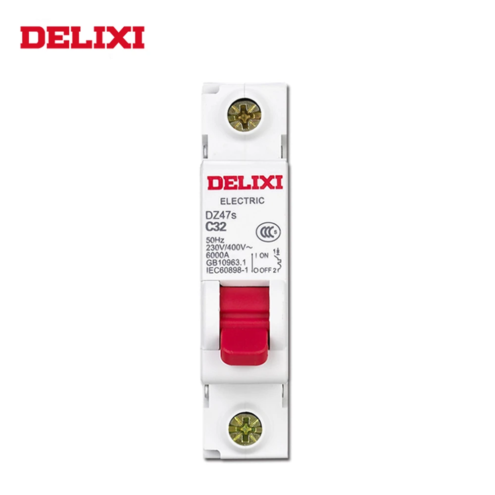 DELIXI Circuit breaker DZ47s 1Pole C type curve 230/400V 50HZ 1A 2A 3A 6A 10A 16A 20A 25A 32A 40A 50A 63A MCB