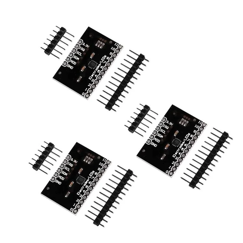 3Pcs MPR121 Breakout V12 Proximity Capacitive Touch Sensor Controller Keyboard Development Board Module for Arduino