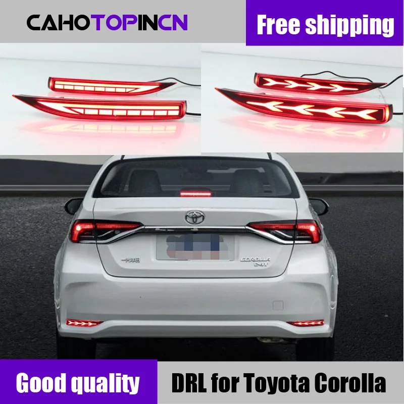 

2PCS For Toyota Corolla 2019 2020 Multi-function Car LED Rear Fog Lamp Bumper Light Brake Light Dynamic Turn Signal Reflector