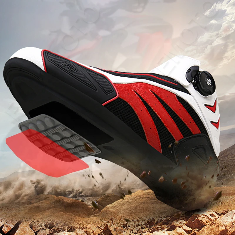 Motorcycle Boots for Motocross Men\'s Boots Motorbike Riding Racing Botas Moto Boots Studded boots Off-road Racing Shoe Covers