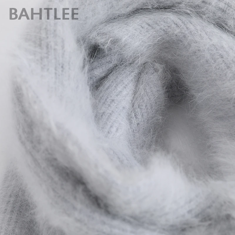 BAHTLEE-Wool Knitting Neckerchief for Men and Women, Angora Scarf, Keep Warm, Perfect Neutral, Winter