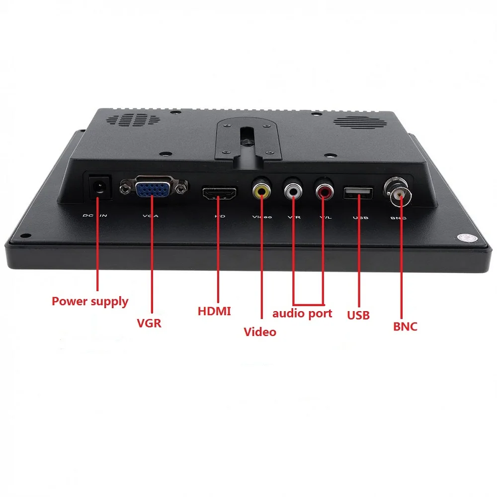 8 inch TFT LCD Color Video Monitor CCTV Monitor Screen HDMI VGA  BNC AV Input for PC CCTV Security  and Stand Rotating Screen