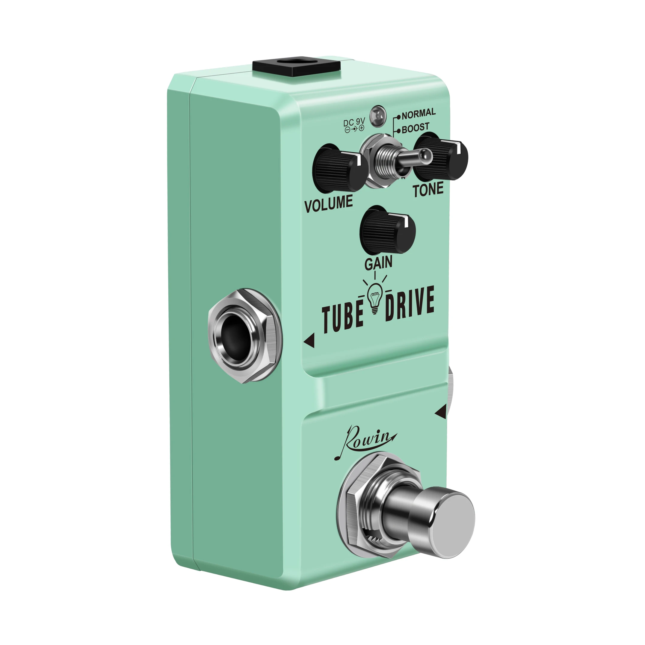 Rowin Tube Drive Guitar Analog Overdrive Pedal Tiny NANO Classic Blues Drive Pedals Green-Overdrive Box Normal & Boost Modes